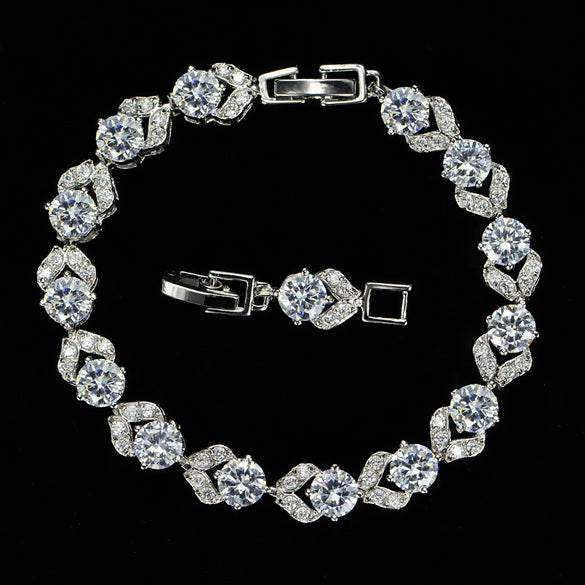 Fashion Highend Atmosphere Color With Diamond White Crystal Aaa Zircon Bracelet Women's Hand Jewelry Wholesale