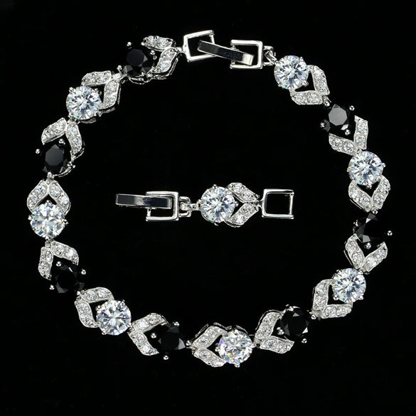Fashion Highend Atmosphere Color With Diamond White Crystal Aaa Zircon Bracelet Women's Hand Jewelry Wholesale
