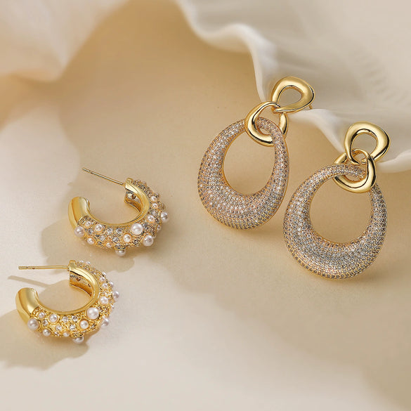Fashion Highend Copper Plated Geometric Earrings For Women