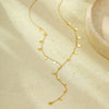 Fashion Highend Stainless Steel Long Tassel Dropshaped 18K Goldplated Women's Necklace