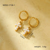 Fashion Highend Titanium Steel Geometric Cross Earrings For Women With Electroplating Treatment