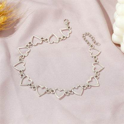 Fashion Hip Hop Hollow Peach Heart Necklace Wholesale