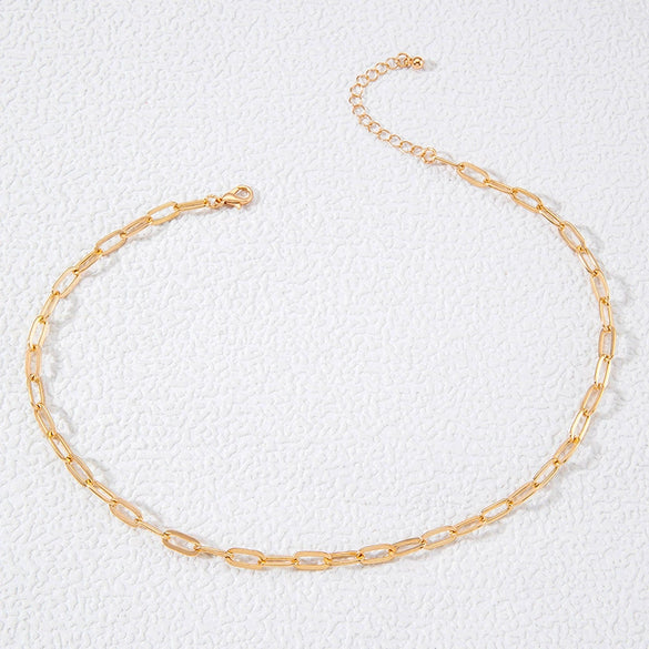 Fashion Hiphop Alloy Geometric Singlelayer Clavicle Necklace With Electroplating Treatment