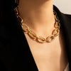 Fashion Hiphop Alloy Geometric Singlelayer Clavicle Necklace With Electroplating Treatment