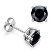 Fashion Hiphop Geometric 925 Silver 18K Gold Plated Earrings With Black Moussan Diamond Unisex