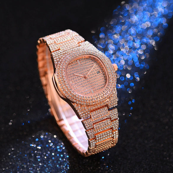 Fashion Hiphop Style Alloy And Stainless Steel Rectangle Dial Watch Bracelet Necklace Set
