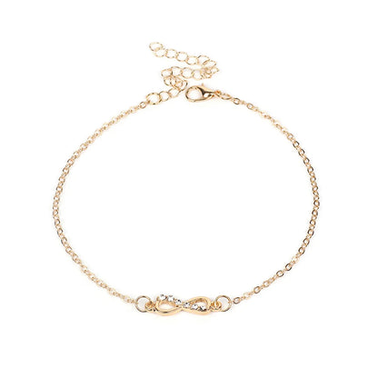 Fashion Hollow Bow Diamond Necklace Bracelet Anklet