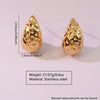 Fashion Hollow Dropshaped Stainless Steel Earrings Plated With Gold Minimalist Style