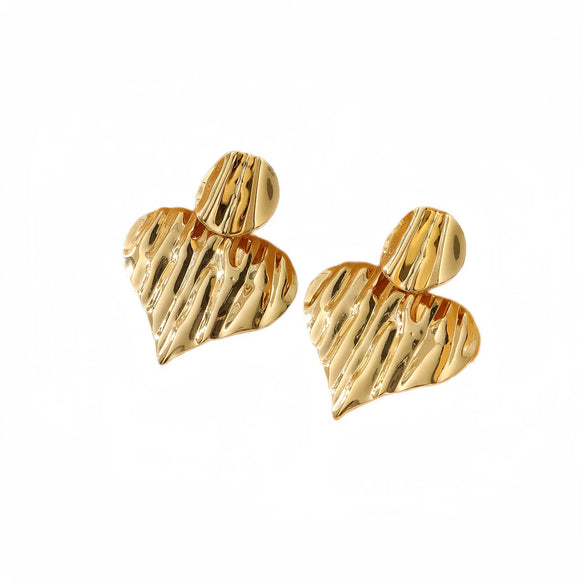 Fashion Hollow Flower Titanium Steel And Stainless Steel Earrings Vacuum Plated With 18K Gold