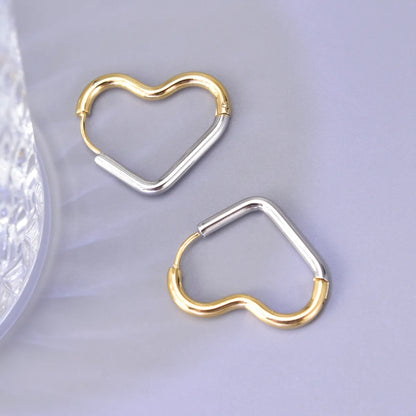 Heart Plating Titanium Steel No Inlaid Earrings