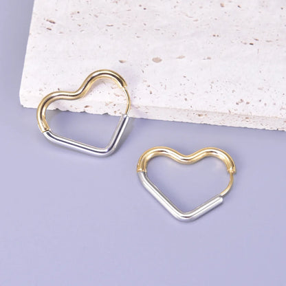 Heart Plating Titanium Steel No Inlaid Earrings