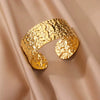 Fashion Hot Flower Stainless Steel Open Bracelet With Exaggerated Hollow Flower Leaves And Electroplating Treatment