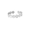 Fashion Hot Flower Stainless Steel Open Bracelet With Exaggerated Hollow Flower Leaves And Electroplating Treatment