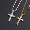 Fashion Hot Gold Plated Diamond Cross Necklace Personality Cross Jewelry Wholesale Factory Price Direct Sales