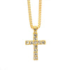 Fashion Hot Gold Plated Diamond Cross Necklace Personality Cross Jewelry Wholesale Factory Price Direct Sales