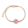 Fashion Hot-Selling Alloy Silver Round  Crystal Love Natural Stone  Bracelet