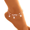 Fashion Hotselling Pearl 8Character Ankle Jewelry Handmade Beaded Doublelayer Bracelet Allmatch Jewelry