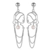 Fashion Human Face Alloy Pearl Hollow Out Women'S Drop Earrings 1 Pair