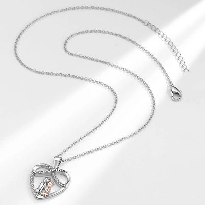 Fashion Human Infinity Heart Shape Alloy Plating Artificial Diamond Women'S Pendant Necklace