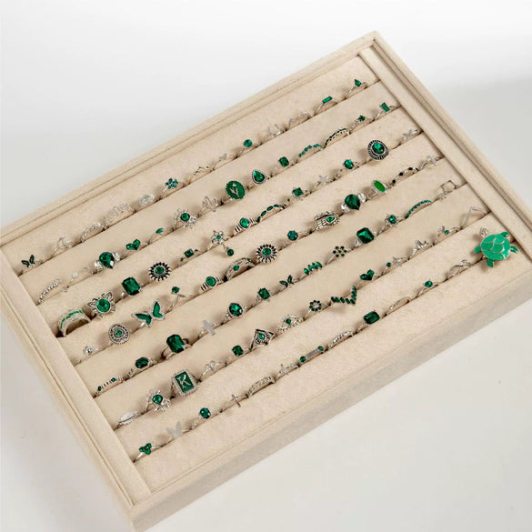 Fashion Imitation Emerald Snake Eye And Oil Butterfly Turtle Ring For Women Alloy Electroplated