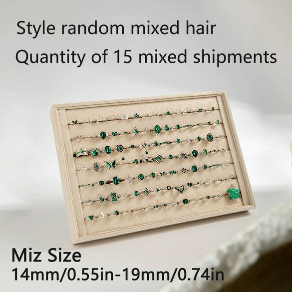 Fashion Imitation Emerald Snake Eye And Oil Butterfly Turtle Ring For Women Alloy Electroplated