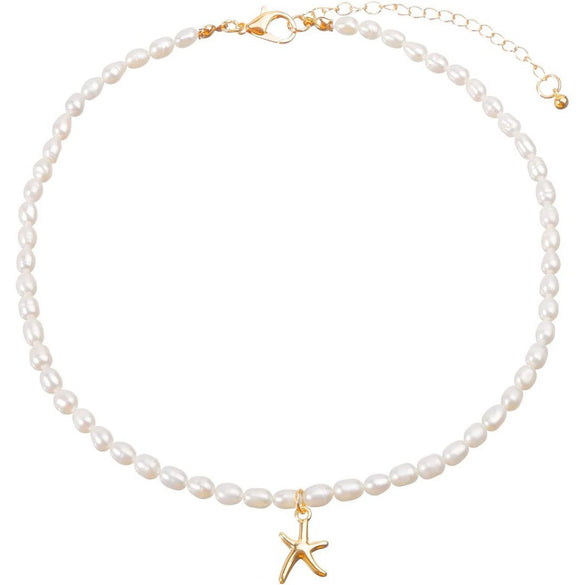 Fashion Imitation Pearl Bead Chain Necklace With Retro Cross Pendant Handmade Geometric Fairy Style Jewelry For Women
