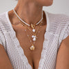 Fashion Imitation Pearl Shell Fish Beach Wind Necklace Alloy Geometric Electroplating Women's