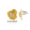Fashion Imitation Pearl Stainless Steel 18K Gold Electroplated Women's Petal Earrings