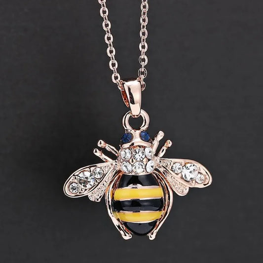 Fashion Bee Alloy Plating Artificial Rhinestones Women'S Necklace