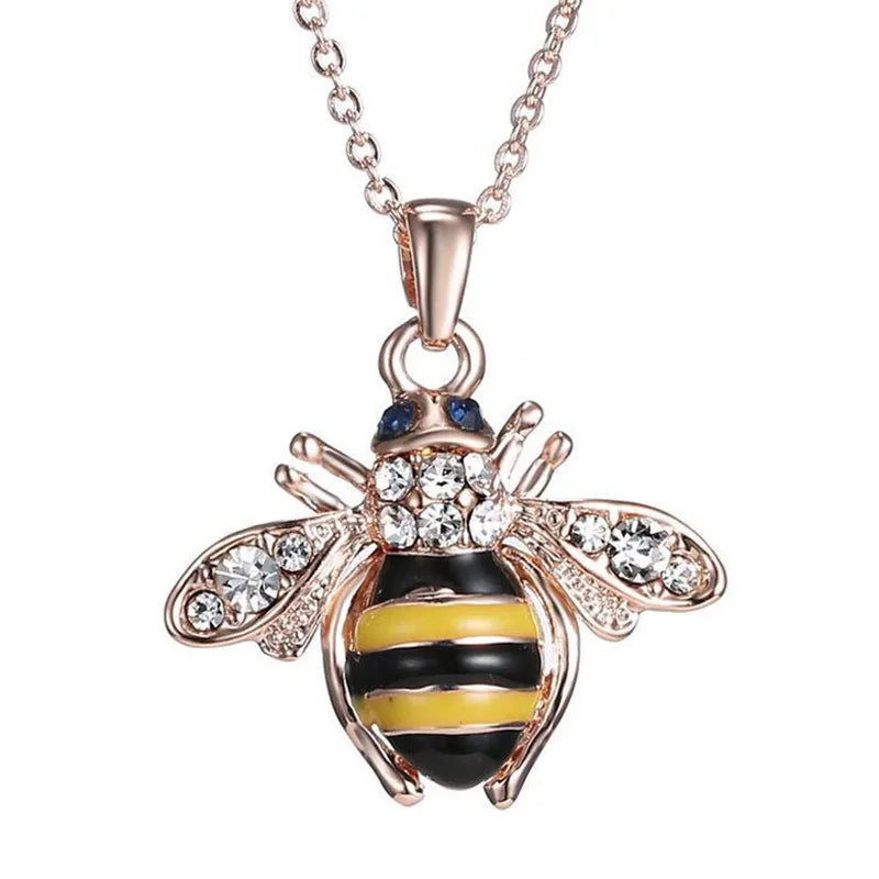 Fashion Bee Alloy Plating Artificial Rhinestones Women'S Necklace