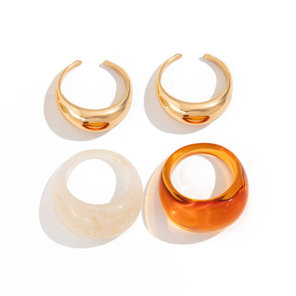 Fashion Ins Geometric Alloy Glazed Ring With Electroplating For Women