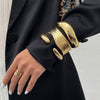 Fashion Ins Metal Irregular Knocking Pattern Electroplated Bracelet