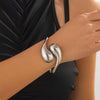 Fashion Ins Metallic Water Drops Bracelet Women's Exaggerated Design Electroplated Open Bracelet