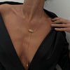 Fashion Ins Style Geometric Iron Snake Bone Chain Pendant Clavicle Necklace With Electroplating