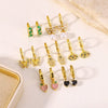 Fashion Ins Style Golden Artificial Crystal Heart Shape Butterfly Pendant Earrings Set With Diamonds For Women