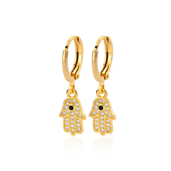 Fashion Ins Style Golden Artificial Crystal Heart Shape Butterfly Pendant Earrings Set With Diamonds For Women