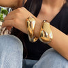 Fashion Ins Style Metallic Water Drops Open Bracelet For Women With Electroplating