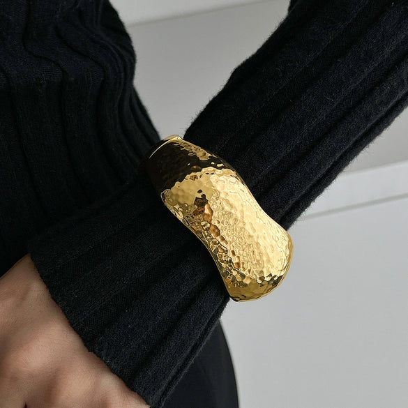 Fashion Ins Style Metallic Water Drops Open Bracelet For Women With Electroplating