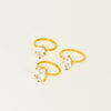 Fashion Ins Style Titanium Steel Adjustable Ring Inlaid With Water Drop Shape Zircon Geometric Design Electroplated For Women