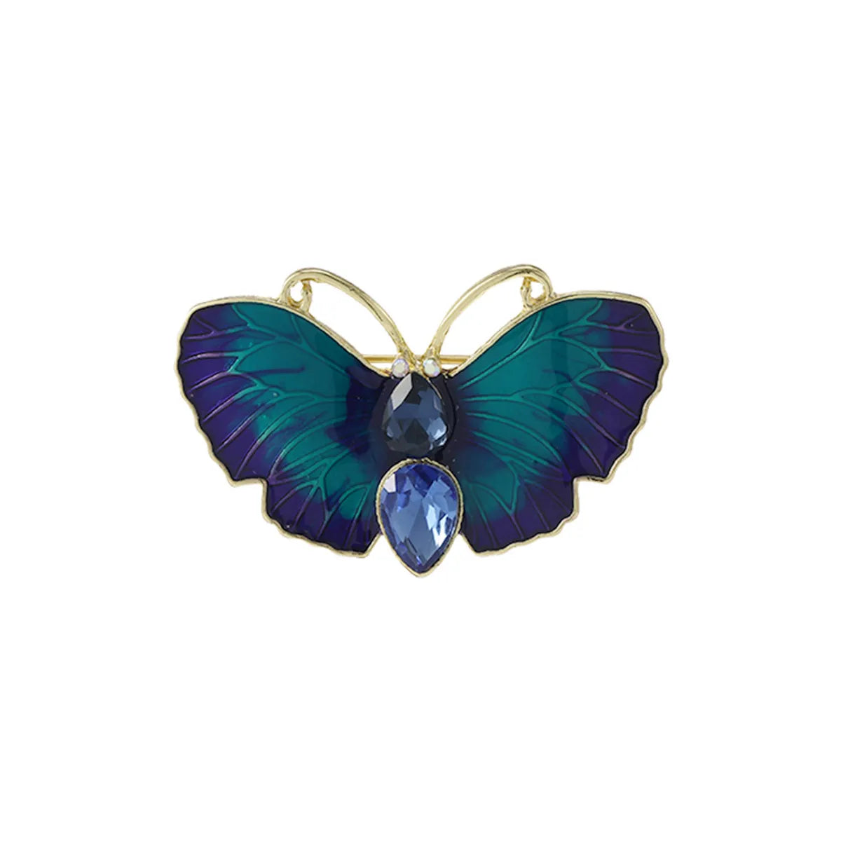 Fashion Insect Butterfly Alloy Metal Spray Paint Enamel Artificial Pearls Rhinestones Unisex Brooches Collar Pin