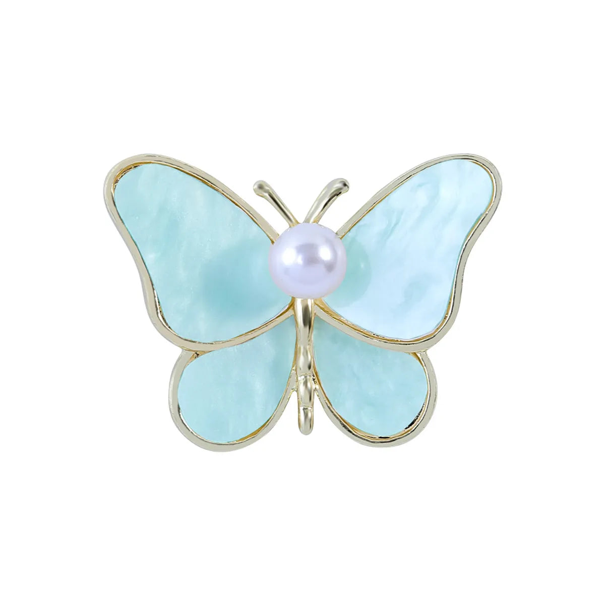 Fashion Insect Butterfly Alloy Metal Spray Paint Enamel Artificial Pearls Rhinestones Unisex Brooches Collar Pin