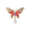 Fashion Insect Butterfly Alloy Metal Spray Paint Enamel Artificial Pearls Rhinestones Unisex Brooches Collar Pin