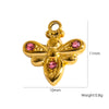 Fashion Insect Stainless Steel Jewelry Pendant With Zircon Inlay And Electroplating Treatment For Necklace And Bracelet Accessories
