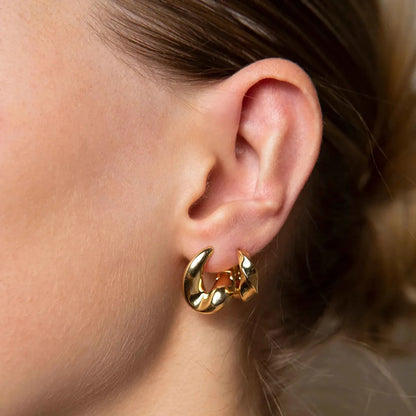 Fashion Irregular Bump Simple Ear Buckle Texture Round Copper Earrings