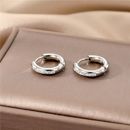 1 Pair Fashion Irregular Circle Plating 201 Stainless Steel Hoop Earrings