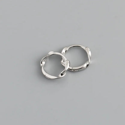 Fashion Irregular Circle Sterling Silver Earrings 1 Pair