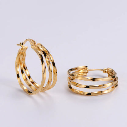 Fashion Irregular Circle Women's Stainless Steel Earrings