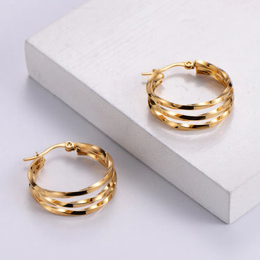 Fashion Irregular Circle Women's Stainless Steel Earrings