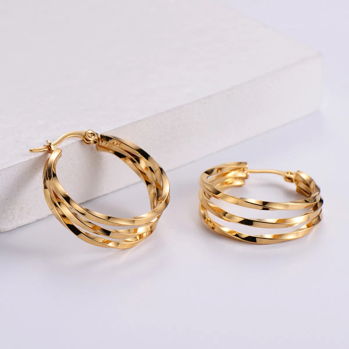 Fashion Irregular Circle Women's Stainless Steel Earrings