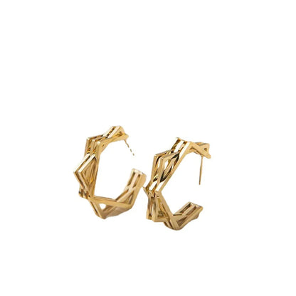 1 Pair Fashion Irregular Geometric 201 Stainless Steel 18K Gold Plated Earrings